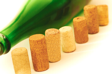 Wine corks,stoppers bottle. Old taste of pleasure