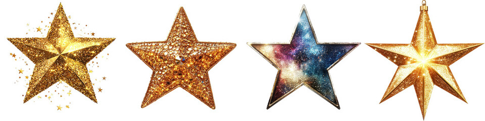 Obraz premium Isolated Cut-Out Stars with Sparkling Effects for Creative Projects and Designs