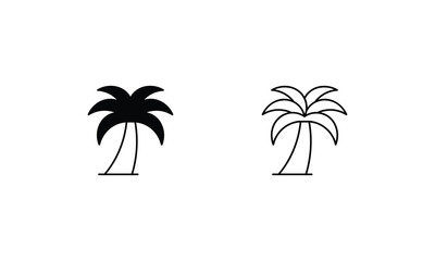 Palm Tree  icons set vector stock illustration