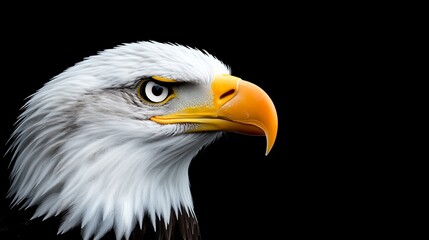 Obraz premium A bald eagle with a black background