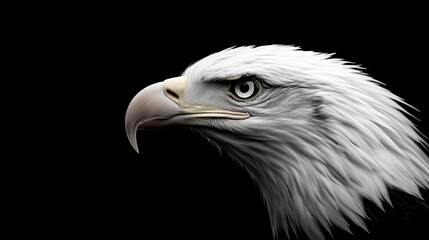 Obraz premium A bald eagle with a black background