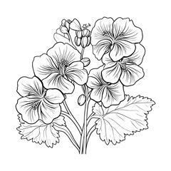 Obraz premium Elegant Silhouette Floral Flower Line Art Vector Illustration