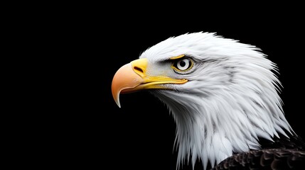 Obraz premium A bald eagle with a black background