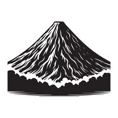Volcano silhouette Vector SH