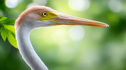 A close up of a bird with a long beak