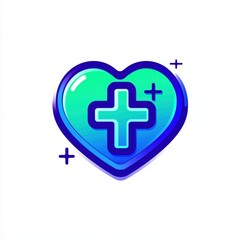 Obraz premium A stylized heart with a medical cross, symbolizing health and wellness.