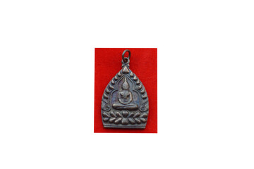 Buddha amulets on white background. Concept, faith and belief of Buddhist for holy to protect from...