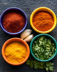 Spice preparation for cooking kitchen food photography indoor close-up culinary arts
