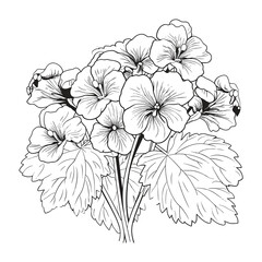 Obraz premium Elegant Silhouette Floral Flower Line Art Vector Illustration
