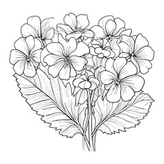 Elegant Silhouette Floral Flower Line Art Vector Illustration