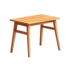 A wooden table with a simple design, featuring straight legs and a smooth surface, suitable for various settings.
