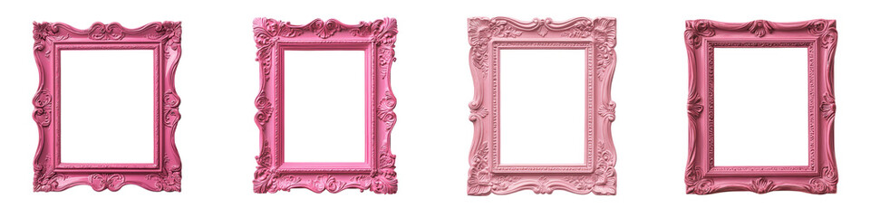 Empty Vintage Pink Decorative Ornate Frames Backgrounds for Photography or Mockup Template  Classic...