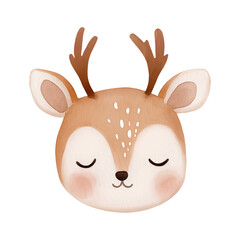 Woodland baby deer face clipart