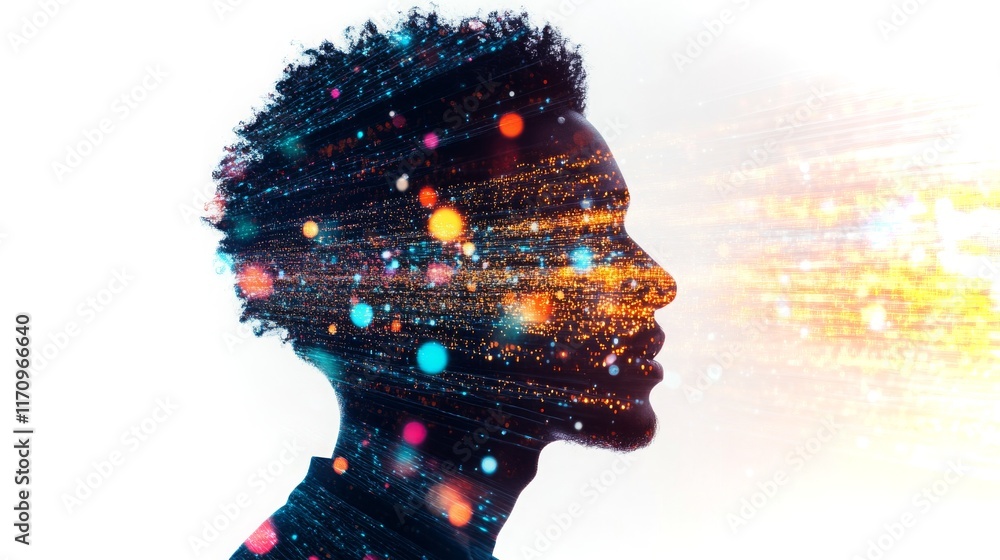 Poster exploring the future of stem through ai and innovative technology concepts