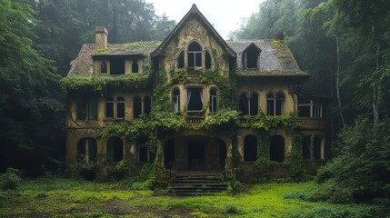 Overgrown Mansion Reclaimed By Nature In Forest