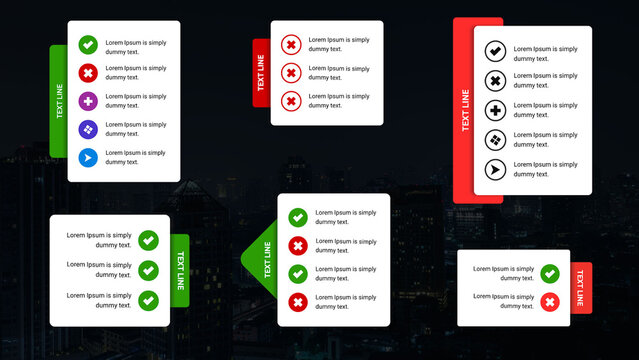 Modern Sliding Text Blocks With Checkbox Icons