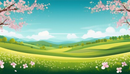 Obraz premium green meadow with flowers 