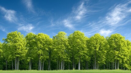 Obraz premium A group of trees that are standing in the grass