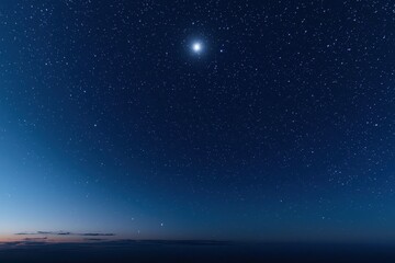 A starry night sky with a bright star in the center