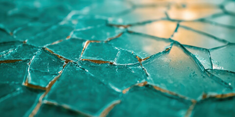 Obraz premium Abstracts, Close-up image of shattered glass showcasing sharp, intricate details with a blend of light and texture. Ideal for design and artistic projects.