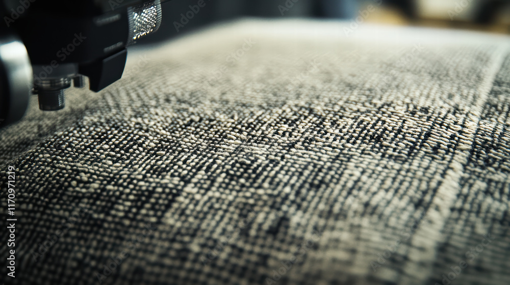 Aufkleber close up of fabric textures being scanned for 3d modeling, showcasing intricate patterns and details