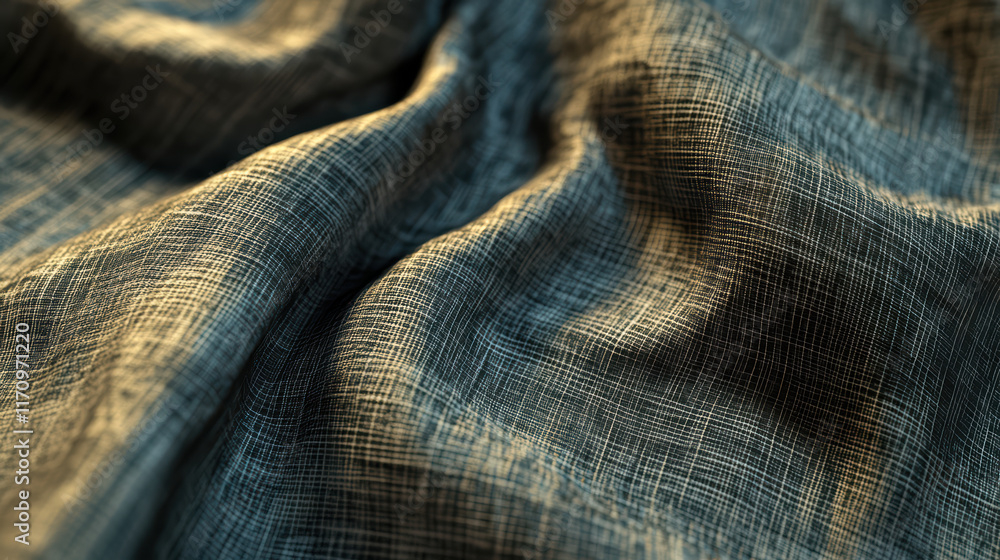 Poster close up of textured fabric showcasing intricate patterns and folds, highlighting softness and depth