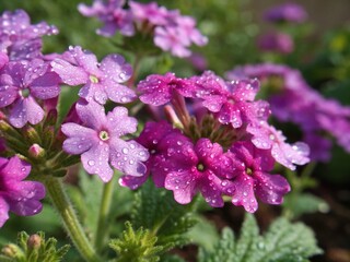 Obraz premium Macro Photography of Verbena Flowers: Delicate Petals and Vibrant Colors