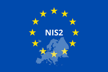 NIS2 Directive Concept. A European directive that aims to improve cybersecurity across the European Union.