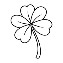 Line art illustration of a four-leaf clover.eps