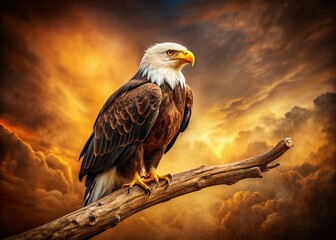 Fototapeta premium Majestic Bald Eagle in Vintage Sepia Photography