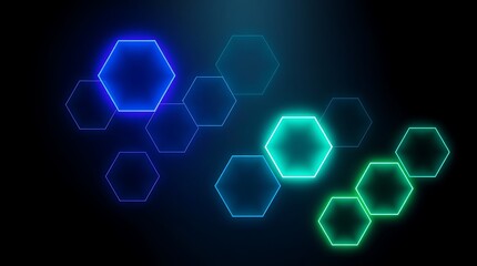 hexagon pattern with glowing lights and connecting lines.