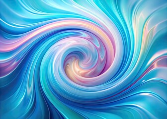 Obraz premium Abstract light blue spiral art: a creative, swirling pattern with a dreamy texture.