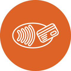 Contactless Payment line circle icon
