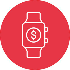 Smartwatch line circle icon