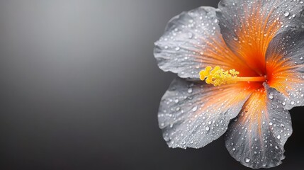 Fototapeta premium A flower with water droplets on it on a black background