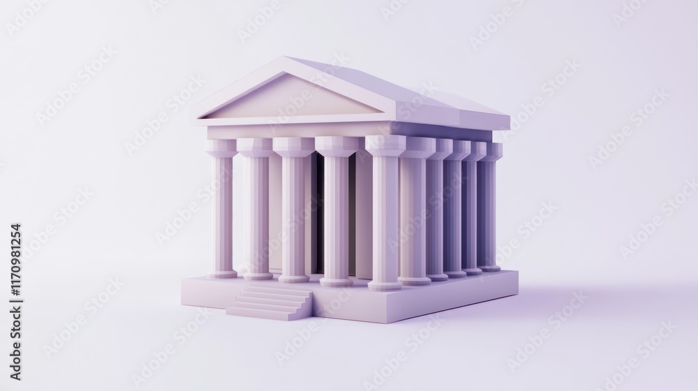 Poster Simple 3D model of a classical temple.