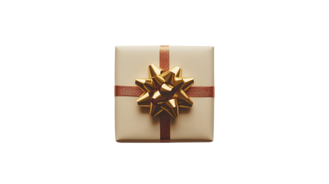 A Single Small Christmas Gift Wrapped with Festive Decor Perfect for Celebrating the Holiday Season and Spreading Joy with Loved Ones.