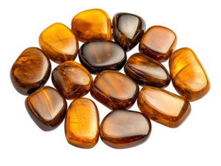 Polish amber jewelry collection showcasing unique pieces of Baltic gold against a white background