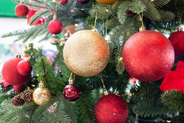 Living room home interior with decorated christmas concept