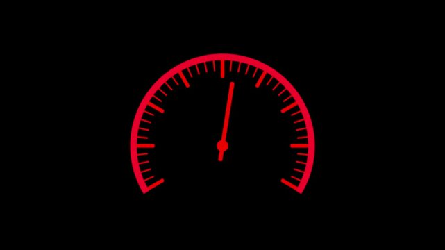 speed meter animation, speed test. Technical analysis meter icon abstract. on black background.Digital symbols at the speed meter.