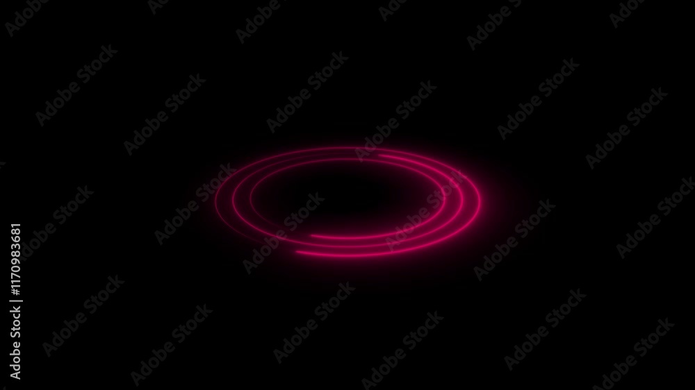Poster abstract seamless loop neon circle. blue and purple neon circles hi-tech motion background. hud inte