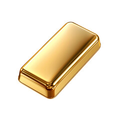 3D gold bullion with realistic shine and smooth design isolated on white background for wealth and finance themes
