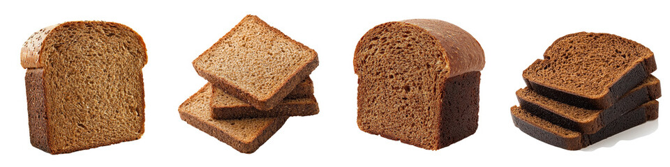 Assortment of Freshly Baked Whole Grain Bread Slices in Natural Lighting