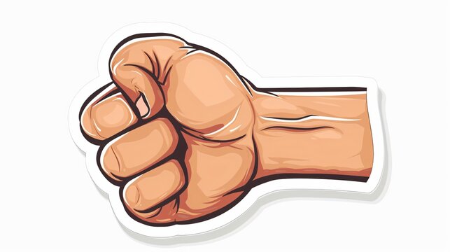 Professional Gesture Concept Sticker with Clenched Palm for Marketing and Advertising