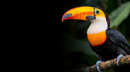 Naklejka premium A colorful bird sitting on a tree branch