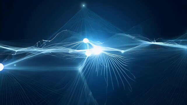 Abstract digital network lines converging and diverging, creating a sense of data transfer within a secure network