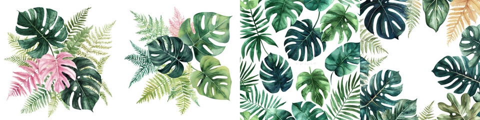 Vibrant tropical leaves and foliage pattern in a variety of green tones creating a lush natural and botanical background or texture  Ideal for nature plants summer eco friendly or fresh design themes