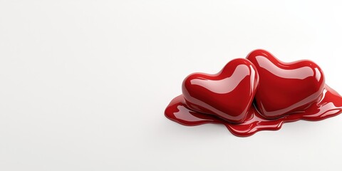 Valentine's day heart art studio background digital artwork bright red and magenta colors abstract view creative concept