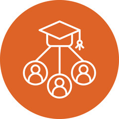Alumni Network line circle icon