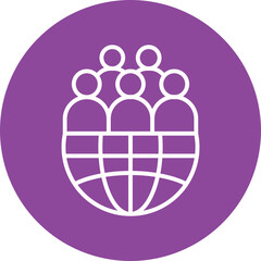 Student Union line circle icon